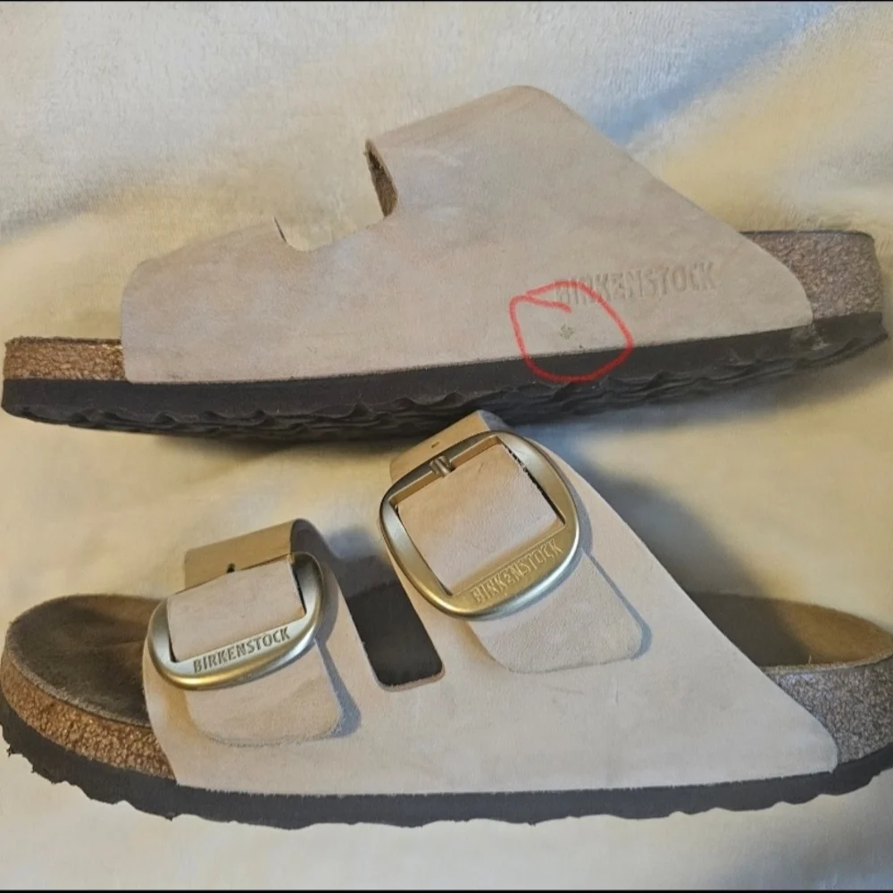Birkenstock Big Buckle Leather Sandcastle Sand Color Sz 37  Unisex - Picture 10 of 10